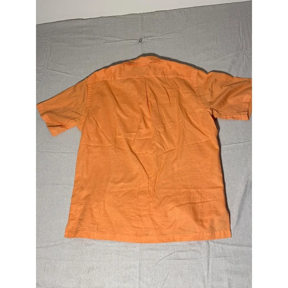 Polo Ralph Lauren Caldwell Shirt Mens Large Orange Cotton Short Sleeve Camp Pony